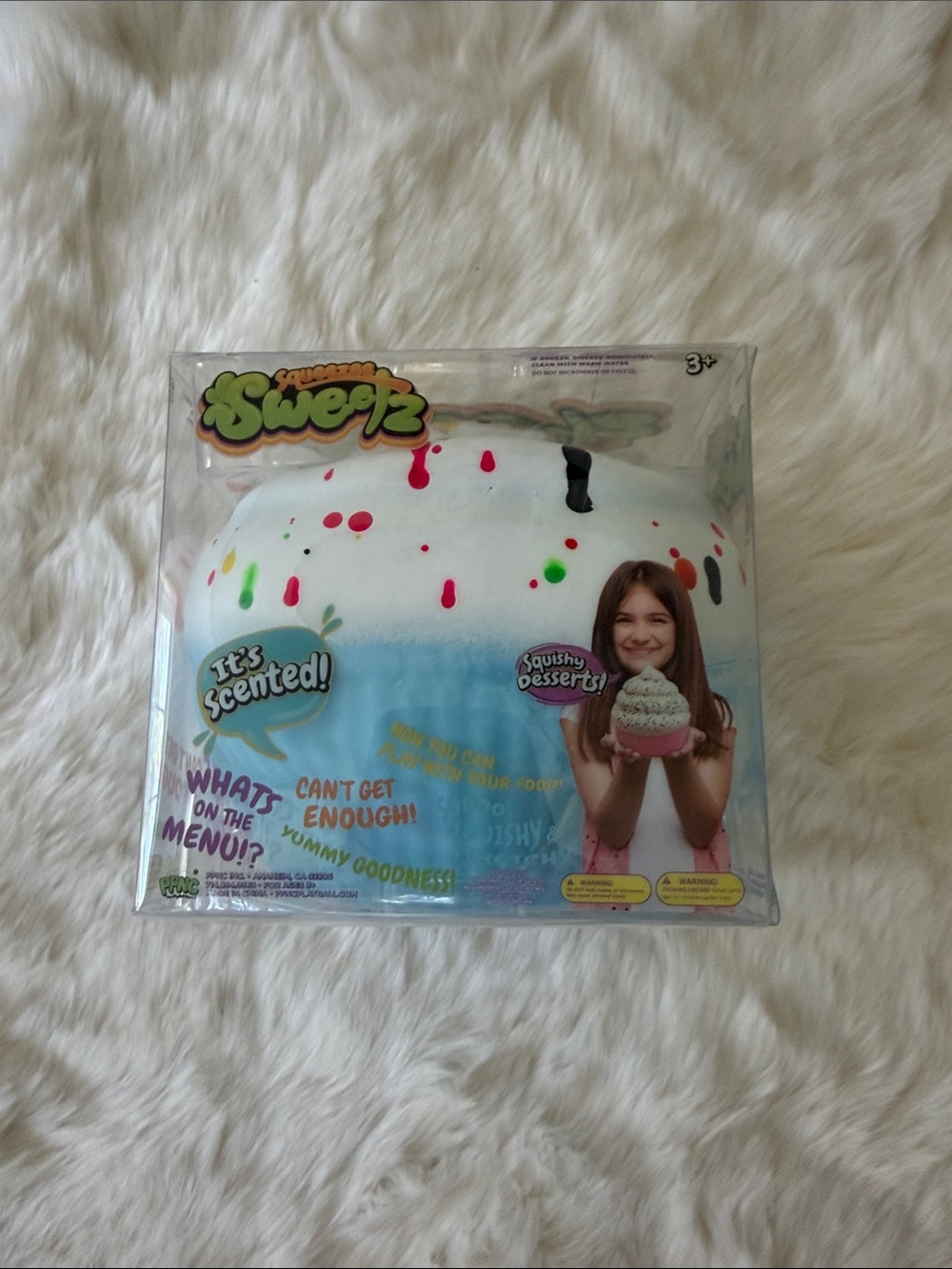 Squeezee Sweetz Blue & White Scented Squishy Cupcake Toy